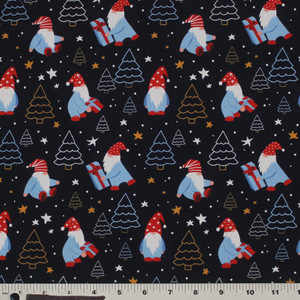 Gnomes on Navy French Terry Gnomes on Navy French Terry