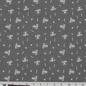 Tic Tac Toe on Gray Cotton Lycra Tic Tac Toe on Gray Cotton Lycra