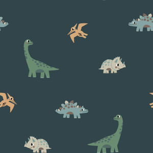 Dinos on Dark Blue Stretch Raincoat Dinos on Dark Blue Stretch Raincoat