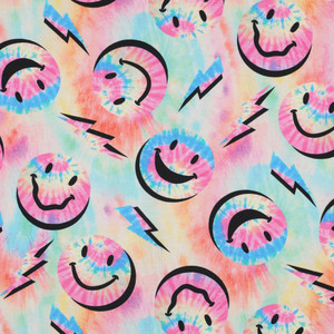 Tie Dye Smiley Face Cotton Lycra Knit