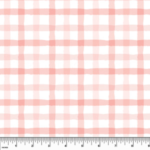 Custom Pastel Pink Plaid Cotton Lycra Knit Custom Pastel Pink Plaid Cotton Lycra Knit