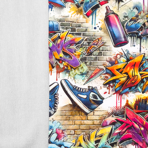 Street Art & Sneakers Cotton Lycra French Terry