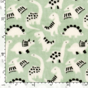 Dinosaurs on Light Green Cuddle Fleece