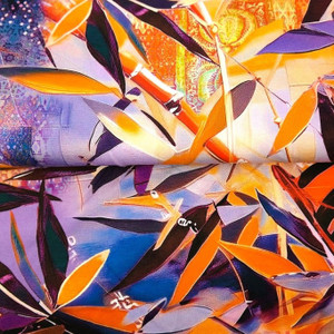 Purple Bamboo Bushes Cotton Lycra