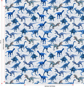 Blue Dinosaurs Cotton Lycra