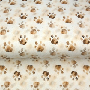 Muddy Paw Prints Cotton Lycra