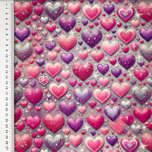 Faux Sparkle Hearts Cotton Lycra Knit Faux Sparkle Hearts Cotton Lycra Knit