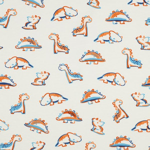 Dino Doodle on Organic Off White Cotton Lycra Knit