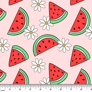 Custom Watermelon Daisy Bamboo Cotton Lycra