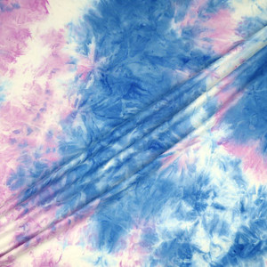 Lavender & Blue Tie Dye Double Brushed Poly Lavender & Blue Tie Dye Double Brushed Poly