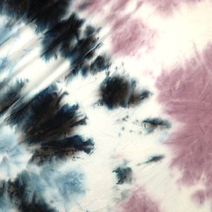 Rose & Dusty Blue Tie Dye Double Brushed Poly