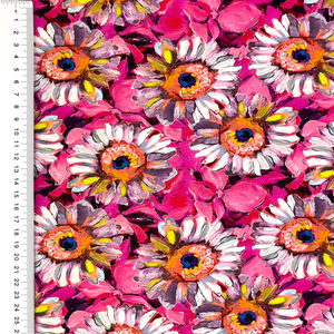 Daisy Oil Painting Cotton Lycra Knit