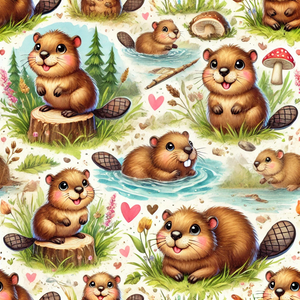 Happy Beavers Cotton Lycra Knit