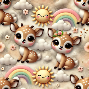 Deer & Rainbows Cotton Lycra Knit