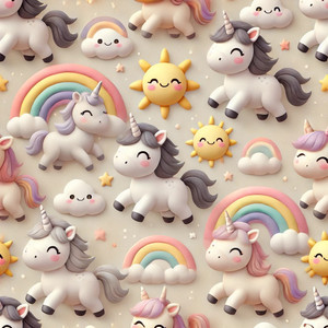 Happy Unicorns & Suns Cotton Lycra Knit