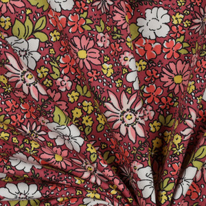Garden Floral on Dark Rose French Terry