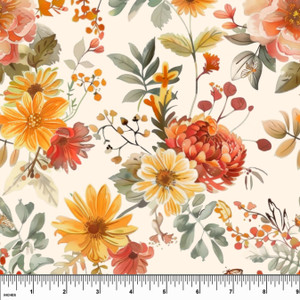 Custom Vintage Fall Floral Cotton Lycra Knit Custom Vintage Fall Floral Cotton Lycra Knit