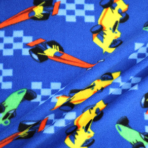 Racecars on Blue Fleece Racecars on Blue Fleece