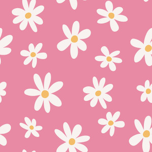Daisies on Pink Poplin
