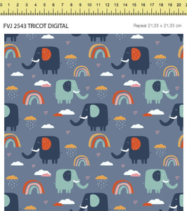 Fraulein von Julie Elephants & Rainbows Cotton Lycra Knit Fraulein von Julie Elephants & Rainbows Cotton Lycra Knit