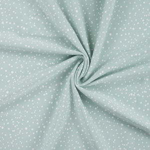 Scattered Polka Dots on Mint Cotton Lycra Knit Scattered Polka Dots on Mint Cotton Lycra Knit