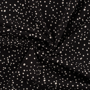 Scattered Polka Dots on Black Cotton Lycra Knit Scattered Polka Dots on Black Cotton Lycra Knit