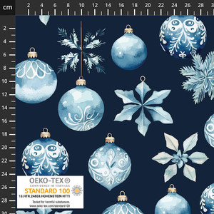 Stof Fabrics Ornaments on Navy Cotton Lycra Knit