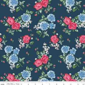 Riley Blake Bluegrass Charm Main Navy Quilting Cotton Riley Blake Bluegrass Charm Main Navy Quilting Cotton