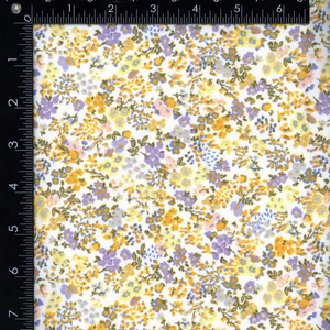 Lilac & Mustard Ditsy Floral Double Brushed Poly