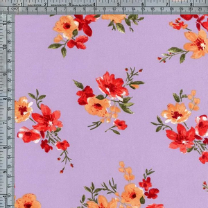 Floral Bouquet on Lavender Double Brushed Poly Floral Bouquet on Lavender Double Brushed Poly