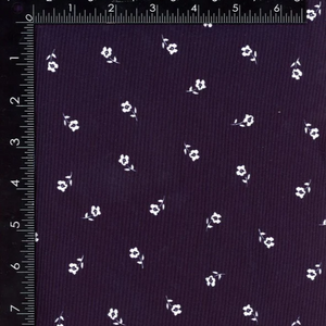 Ditsy Floral on Indigo 2x2 Rib Knit