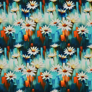 Sunset Daisies Cotton Lycra Knit Sunset Daisies Cotton Lycra Knit