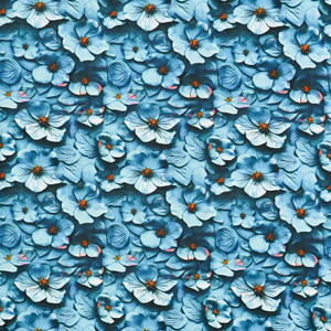 Blue Petal Rain Cotton Lycra Knit