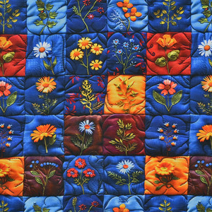Patchwork Flower Garden Cotton Lycra Knit