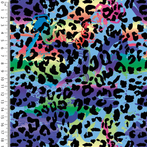 Leopard Print on Blue Cotton Lycra French Terry Leopard Print on Blue Cotton Lycra French Terry