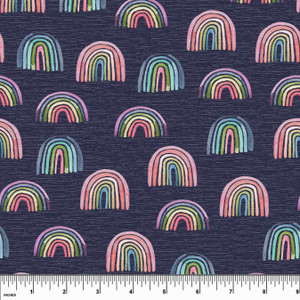 Custom Painted Rainbows Organic Cotton Lycra Knit