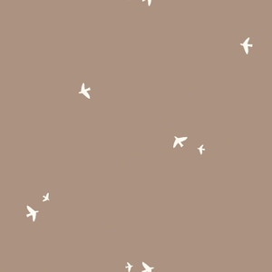 Flying Birds on Mocha Cotton Lycra
