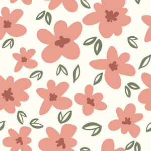 Dusty Pink Floral on Ivory French Terry Dusty Pink Floral on Ivory French Terry