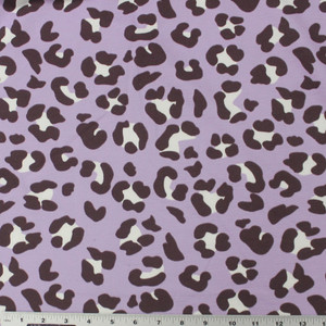 Leopard Print on Lilac Baby Terry Crepe