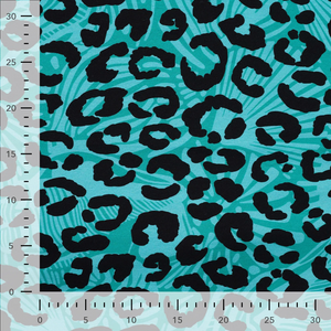 Leopard Print on Aqua French Terry Leopard Print on Aqua French Terry