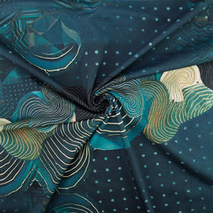 Abstract Navy Cotton Lycra Abstract Navy Cotton Lycra