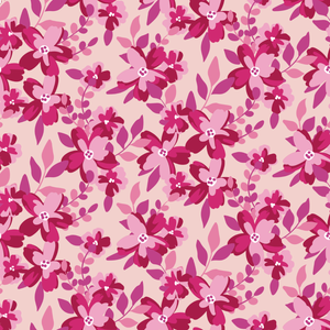 Pink Mini Floral on Blush Cotton Lycra Knit Pink Mini Floral on Blush Cotton Lycra Knit