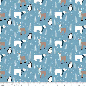 Riley Blake Winter Magic Main Blue Quilting Cotton Riley Blake Winter Magic Main Blue Quilting Cotton