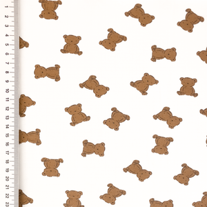 Mini Bears on Ivory Cotton Lycra Knit