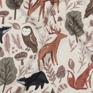 Forest Friends on Cream Sweatshirt Fleece Forest Friends on Cream Sweatshirt Fleece