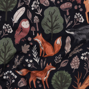 Forest Friends on Navy Sweatshirt Fleece Forest Friends on Navy Sweatshirt Fleece