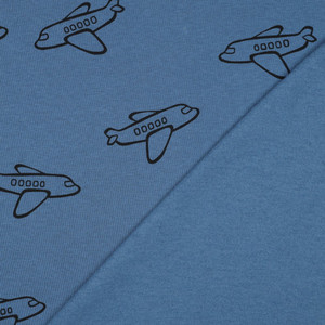 Airplanes on Blue Heavy Sweatshirt Fleece