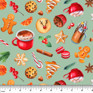 Christmas Cookies Bamboo Cotton Lycra Christmas Cookies Bamboo Cotton Lycra