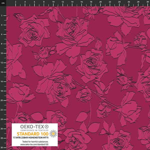 Stof Fabrics Magenta Roses French Terry Stof Fabrics Magenta Roses French Terry