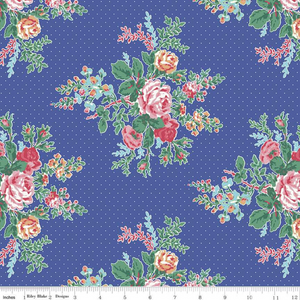 Riley Blake Simple Pleasures Floral Blue Quilting Cotton Riley Blake Simple Pleasures Floral Blue Quilting Cotton
